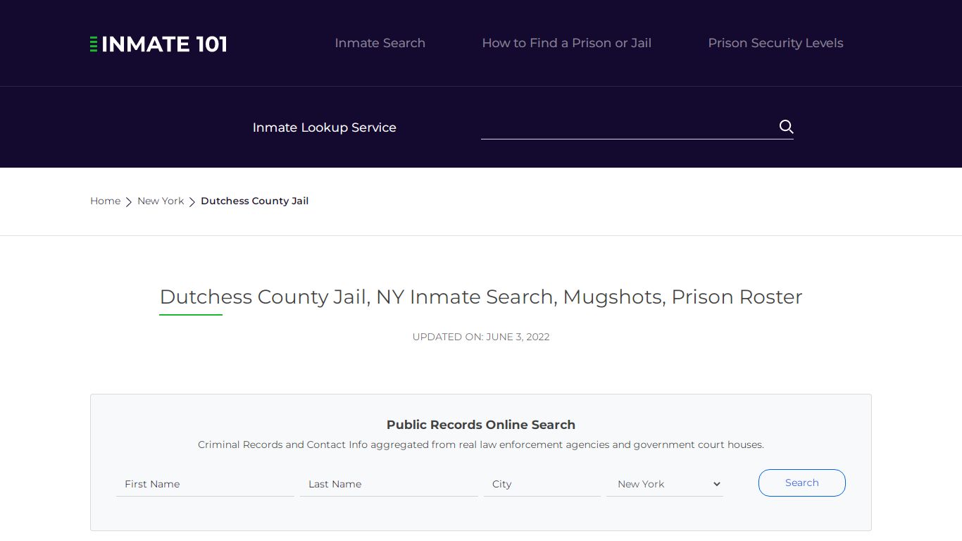 Dutchess County Jail, NY Inmate Search, Mugshots, Prison ...